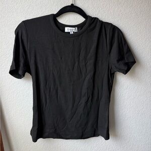 Gilli Black Ribbed Knit Top